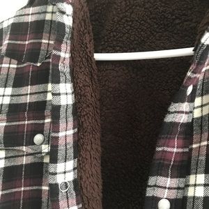 Uniqlo Tops - Purple, Black, Cream Flannel with Fleece Inside Uniqlo Tops - Purple, Black, Cream Flannel with Fleece Inside